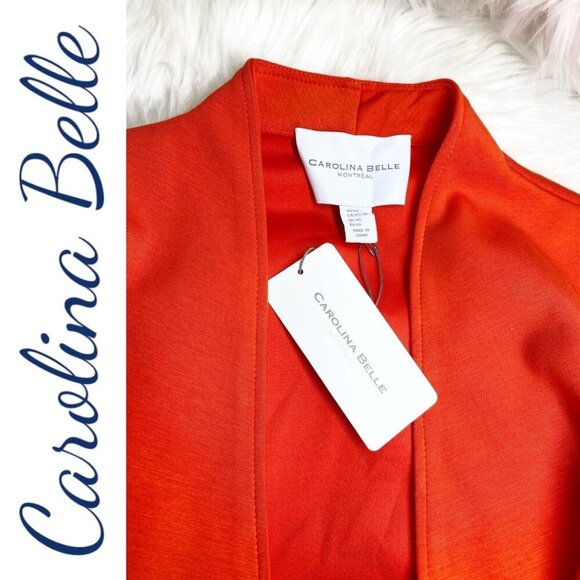 NWT CAROLINA BELLE OPEN BLAZER JACKED RUCHED 3/4 SLEEVES, SIZE XS - Picture 3 of 8